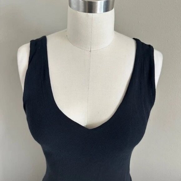 Chicos Vintage Black Silk Fit & Flare Tiered Asymmetrical Hem Slip Dress L 2 - Picture 5 of 5